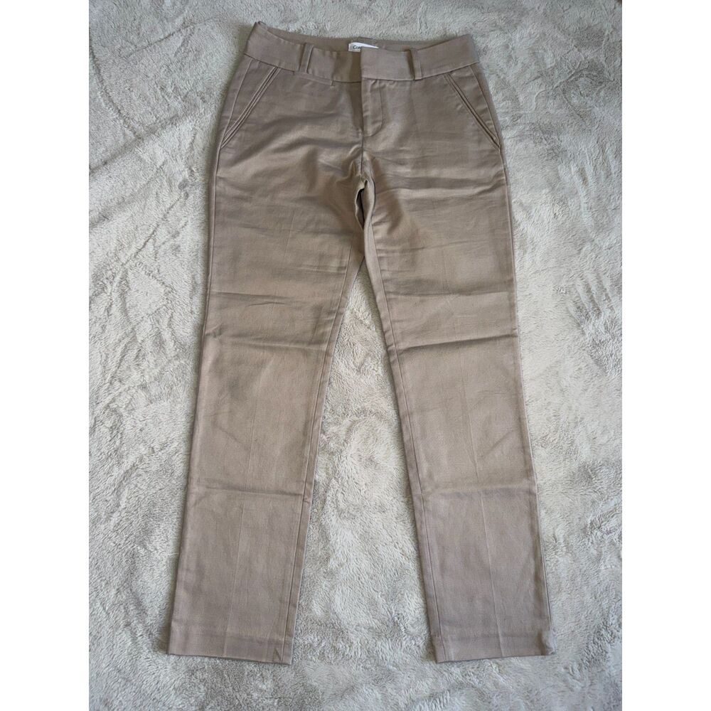 Calvin Klein Taupe Khaki Cotton Straight Leg Dress Pants Trousers Size 0